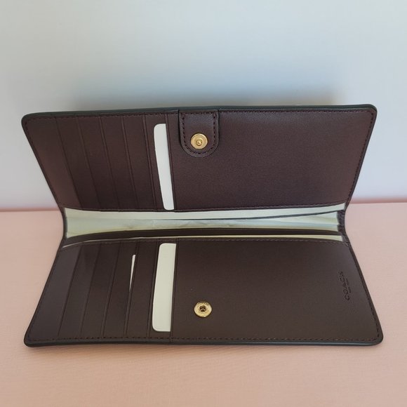 COACH Slim Bifold in Coated Canvas with Musical Penguin Print-⭐FINAL PRICE $99.⭐ - Picture 13 of 16